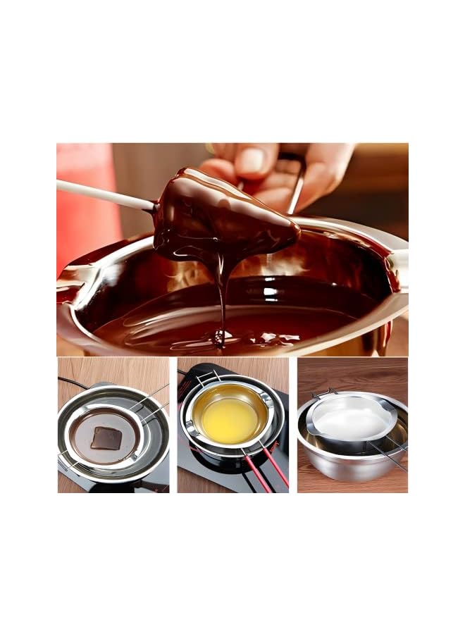 Beauenty Stainless Steel Double Pot,kitchen Melting Pot Baking Tools,304 Chocolate Melting Pot For Melting Chocolate,butter,cheese, Caramel And Candy (600ml,3 Cup Capacity,20oz) - Image 2