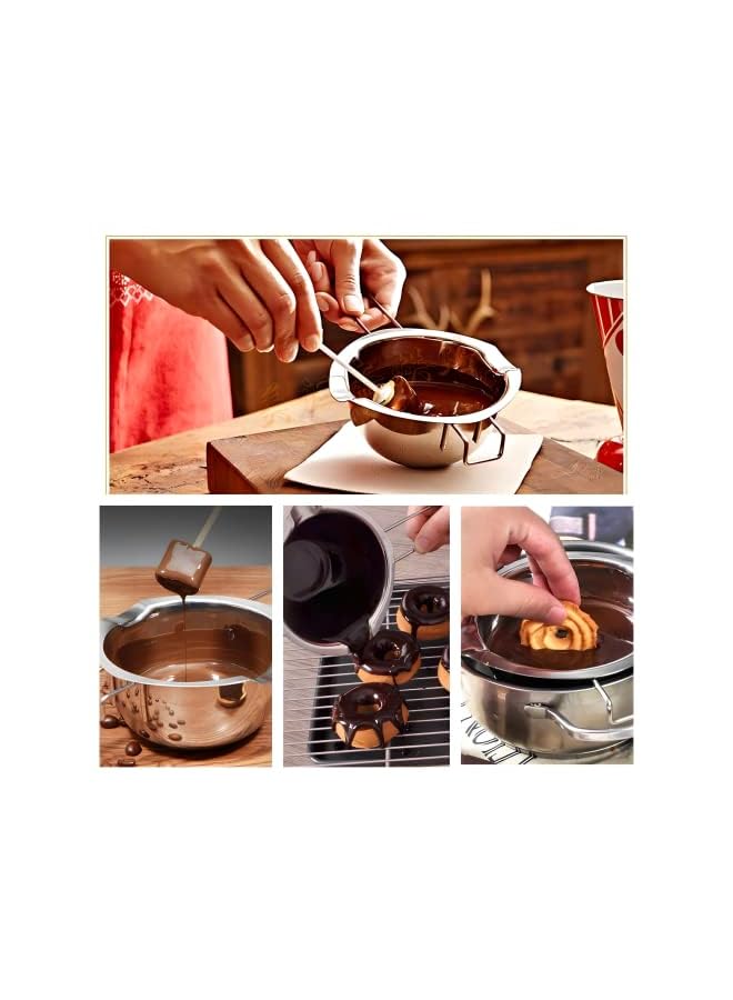 Beauenty Stainless Steel Double Pot,kitchen Melting Pot Baking Tools,304 Chocolate Melting Pot For Melting Chocolate,butter,cheese, Caramel And Candy (600ml,3 Cup Capacity,20oz) - Image 4