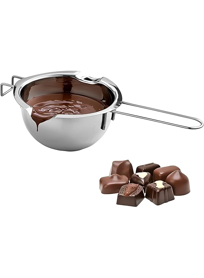 Beauenty Stainless Steel Double Pot,kitchen Melting Pot Baking Tools,304 Chocolate Melting Pot For Melting Chocolate,butter,cheese, Caramel And Candy (600ml,3 Cup Capacity,20oz) - Image 1