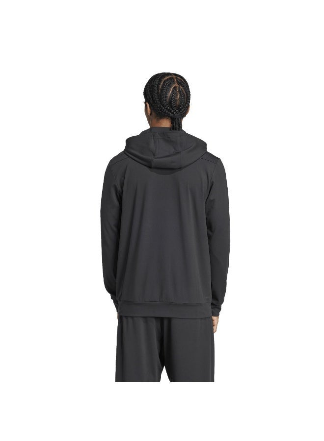 اديداس سترة رياضية  بغطاء رأس أسود للرجال - Image 3