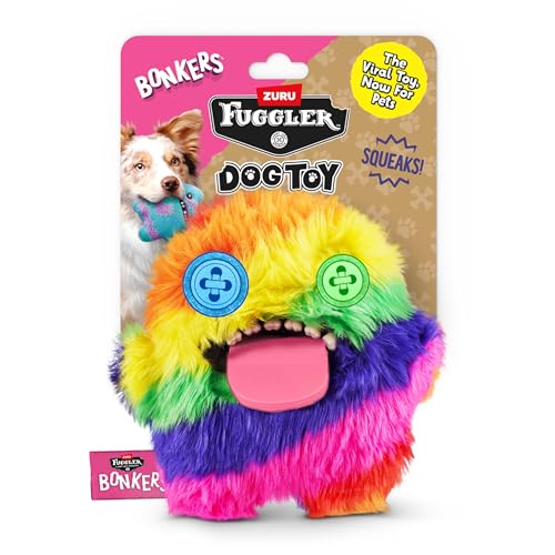 Bonkers Fuggler Oogah Boogah Squeaky & Plush Dog Toy for Playtime, Multi-Color, 8 inches - Image 1