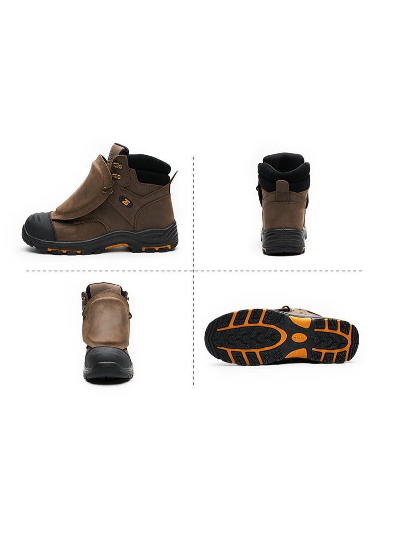 NIBEMINENT Genuine leather Work Safety Boots Men High temperature resistant welding shoes Puncture-Proof Indestructible shoes Work Boots - Image 3