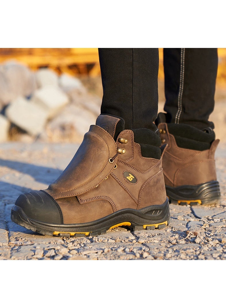 NIBEMINENT Genuine leather Work Safety Boots Men High temperature resistant welding shoes Puncture-Proof Indestructible shoes Work Boots - Image 2