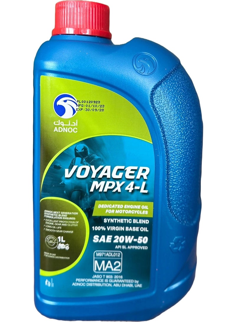 ADNOC 4 Stroke Engine Oil 20W50 Synthetic Blend API SL 1Ltr - Image 4