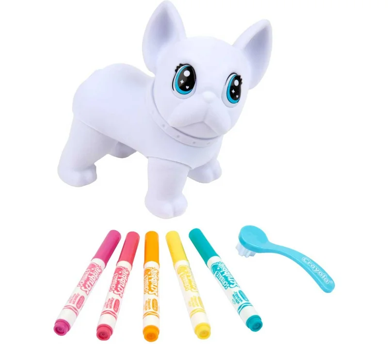 Crayola Crayola Scribble Scrubbie Jumbo Pet – Big Wilbur the French Bulldog, Washable Coloring Toy for Kids, Ages 3+