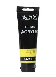 BRUSTRO Artists Acrylic Paint 120ml Lemon Yellow - pzsku/ZF69EDBCA99659F9B388FZ/45/_/1737806548/479427f1-b76a-4d5d-9fa7-e32e8eb6ca71