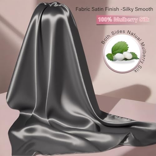 SSilkday Mulberry Silk Pillow Cases 2 Pack Standard Size with Zipper, Ultra Smooth Soft Breathable Cooling Pillow Cases for Hot Sleepers, Silk Satin Pillowcase for Hair and Skin Set of 2, Gifts for Women - Image 2