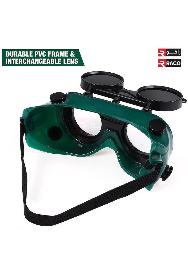 RACO RACO Double-Layer Welding Safety Flip Up Goggles Eye Protection Glasses, Eclipse Shades Wrap Around Safety Eye Protection Glasses. - Image 4