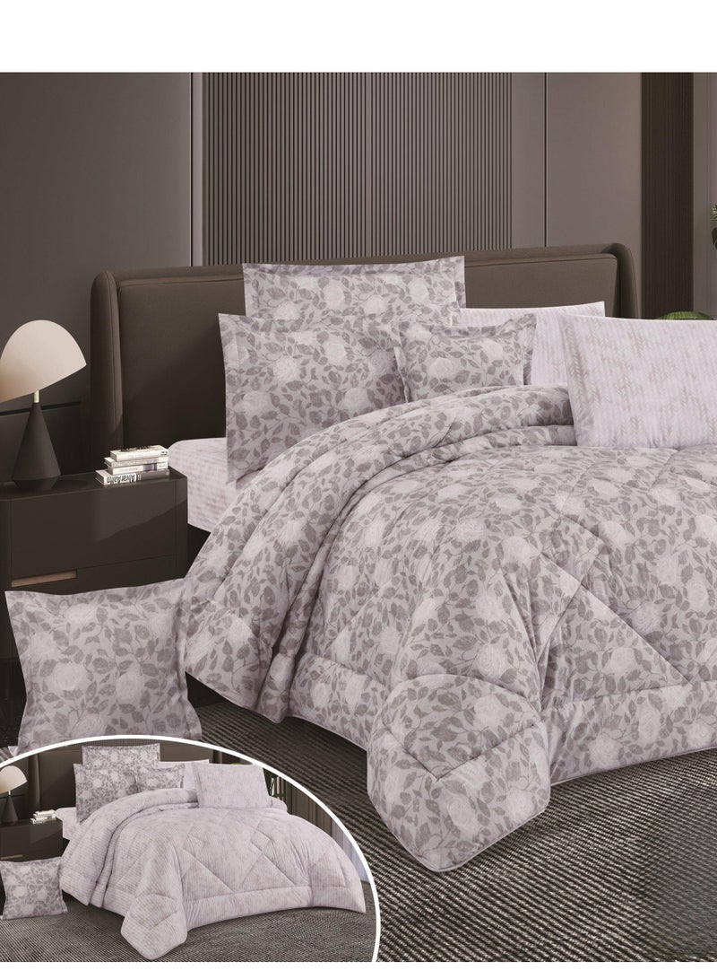 8-piece royal printed double bedspread, king-size comforter, 230 x 250  - Image 2