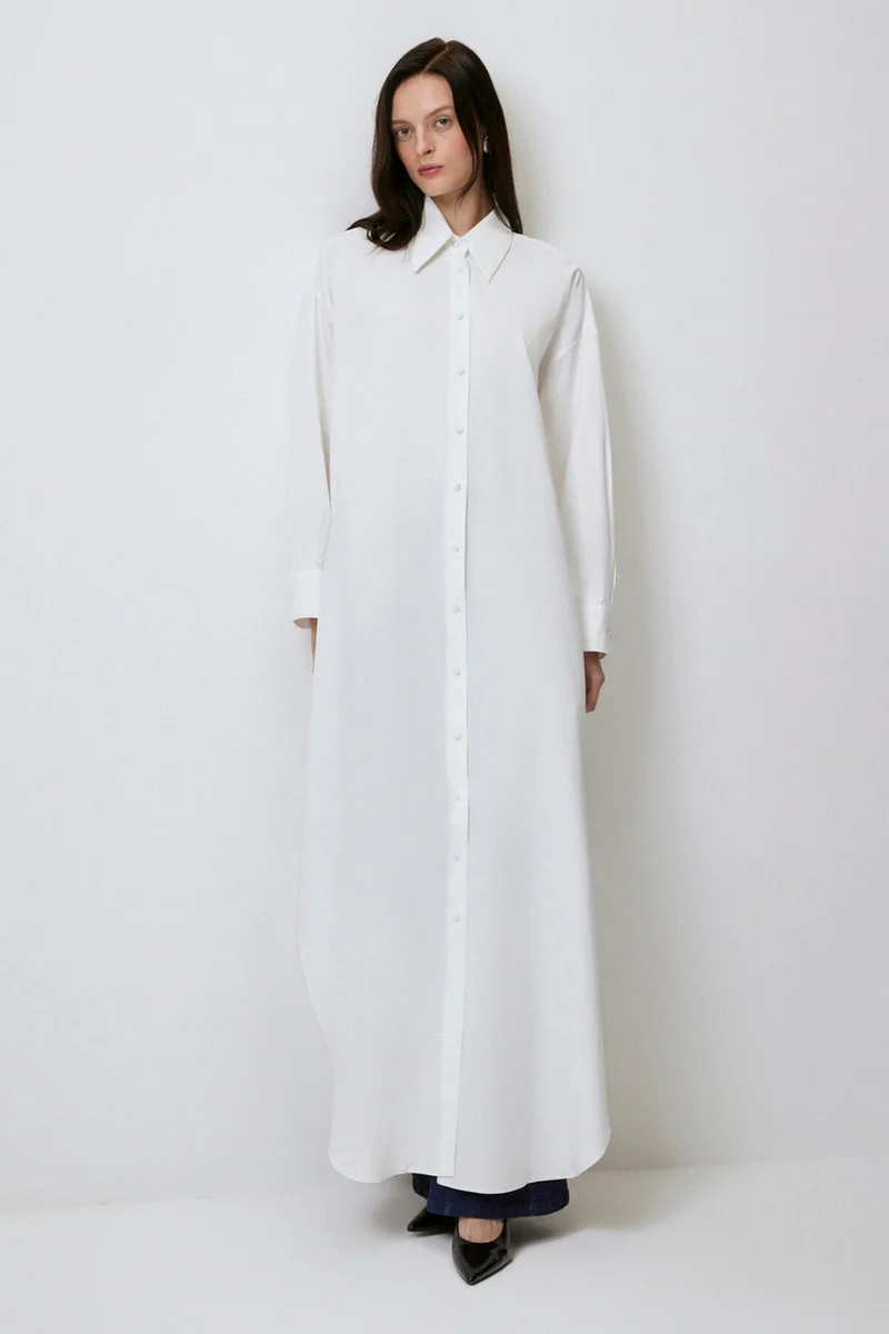 توتشي Slit Oversize Shirt Dress
