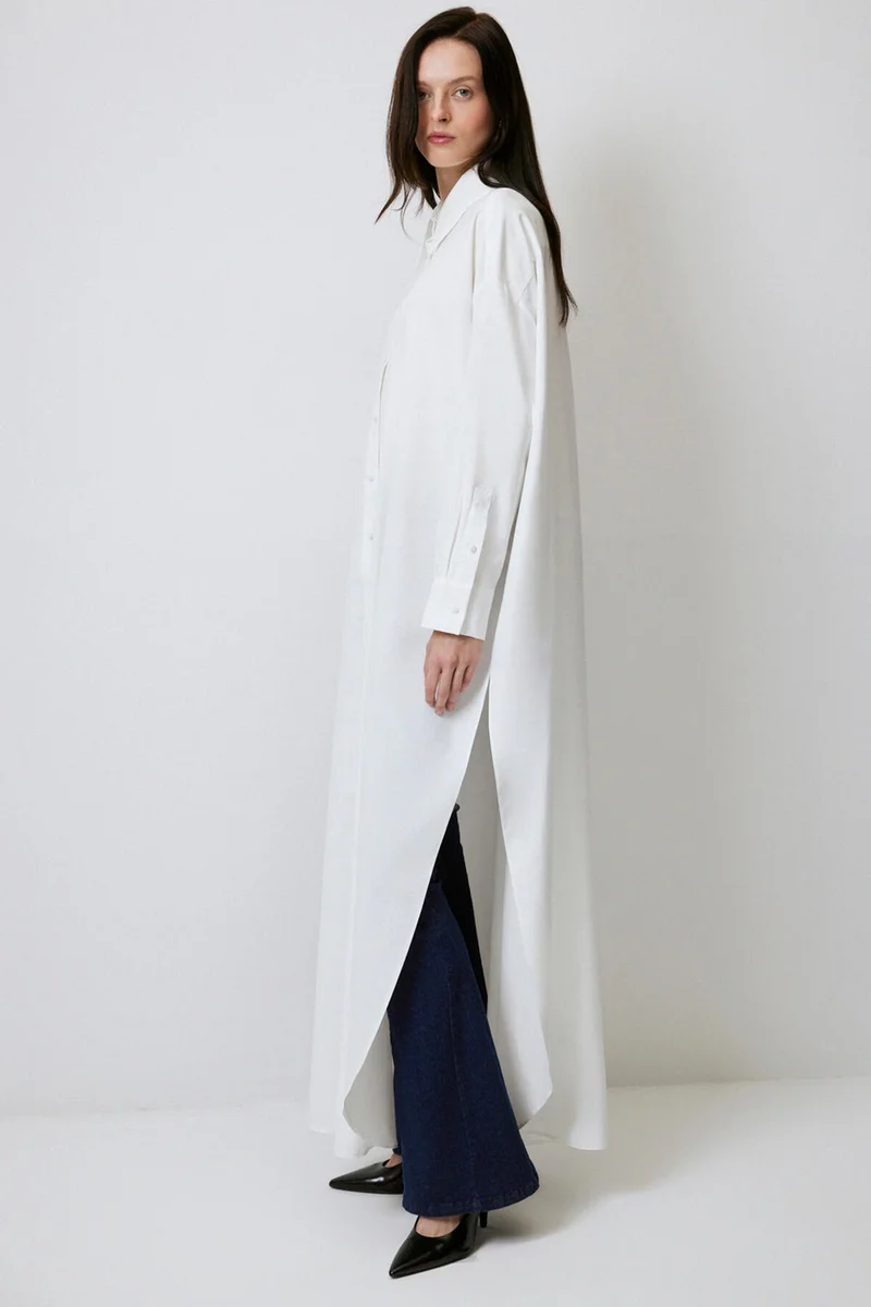 توتشي Slit Oversize Shirt Dress