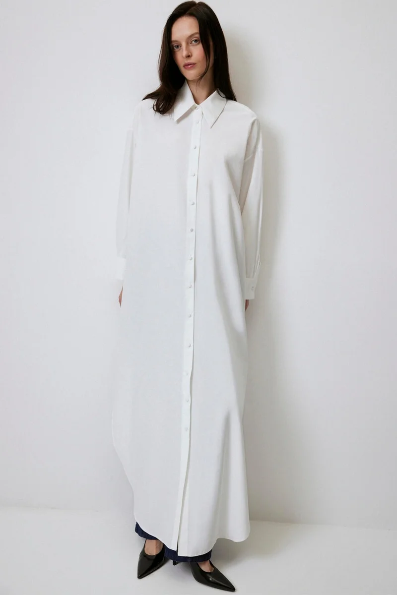 توتشي Slit Oversize Shirt Dress