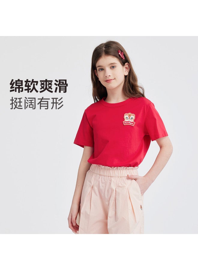 Hush Puppies Unisex Men's Women's Kids' 2025 Summer New Short Sleeve Round Neck Shirt Pure Cotton Sports T-shirt - Image 3