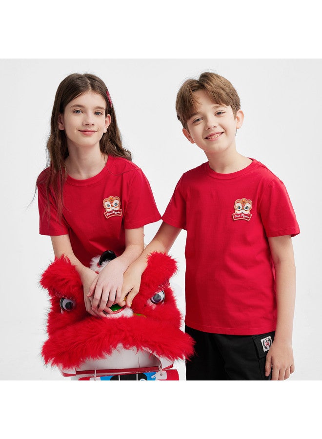 Hush Puppies Unisex Men's Women's Kids' 2025 Summer New Short Sleeve Round Neck Shirt Pure Cotton Sports T-shirt - Image 5
