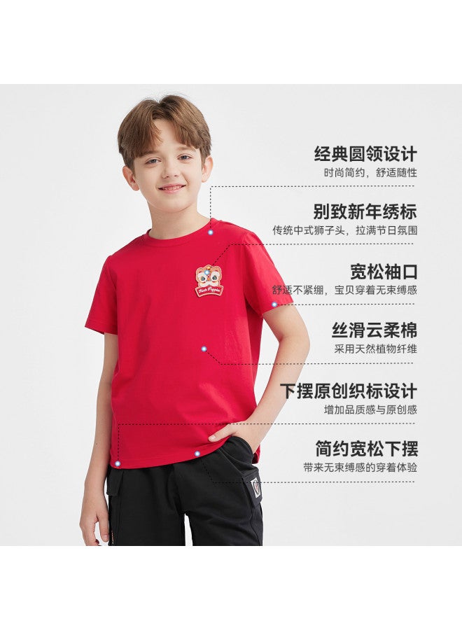 Hush Puppies Unisex Men's Women's Kids' 2025 Summer New Short Sleeve Round Neck Shirt Pure Cotton Sports T-shirt - Image 4