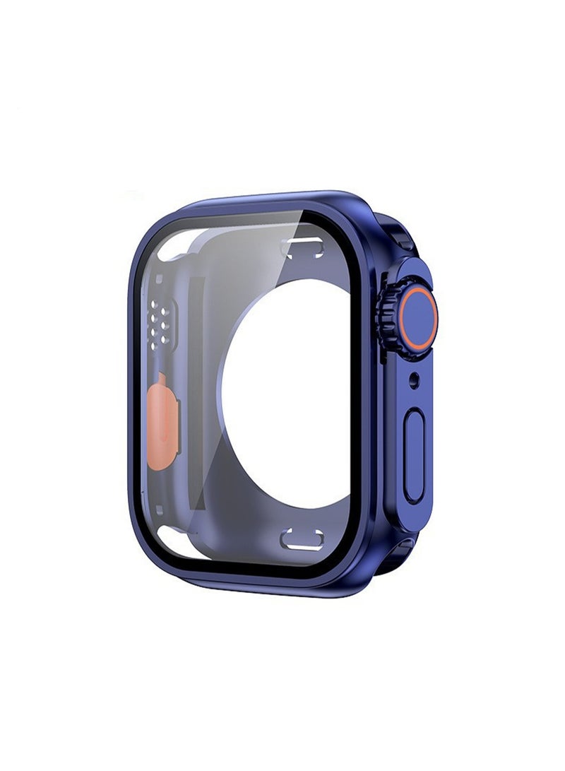 Dark Blue + Orange For Apple Iwatchs10 (42mm) Protective Cover With Tempered Film, Waterproof And Drop-Proof - Image 1