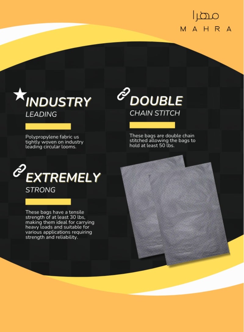 Pack of 5 | Woven Polypropylene Bags | 35.4" x 31.4" | Tough & Waterproof | Suitable for Agriculture, Industrial, and Construction Tasks | Reliable Heavy-Duty Storage