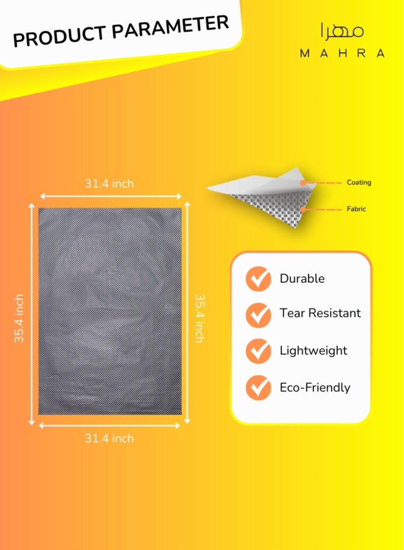Pack of 5 | Woven Polypropylene Bags | 35.4" x 31.4" | Tough & Waterproof | Suitable for Agriculture, Industrial, and Construction Tasks | Reliable Heavy-Duty Storage