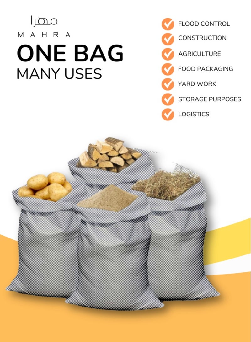 Pack of 5 | Woven Polypropylene Bags | 35.4" x 31.4" | Tough & Waterproof | Suitable for Agriculture, Industrial, and Construction Tasks | Reliable Heavy-Duty Storage