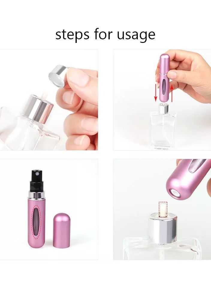 مجموعة زجاجات عطر بخاخة قابلة لإعادة الملء من 4 قطع - Image 4