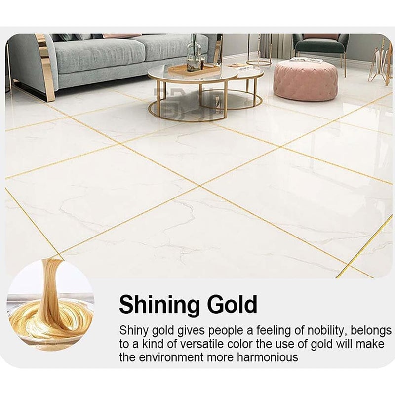 Zikra 150ml Tile Gap Repair Filler, Home Waterproof Tile Gap Refill Agent, Grout Tiling Tile Reviver Repair, for DIY Home Sink Gaps, Tile Grout for Kitchen Bathroom Living Floor (Gold, 150ml) - Image 2