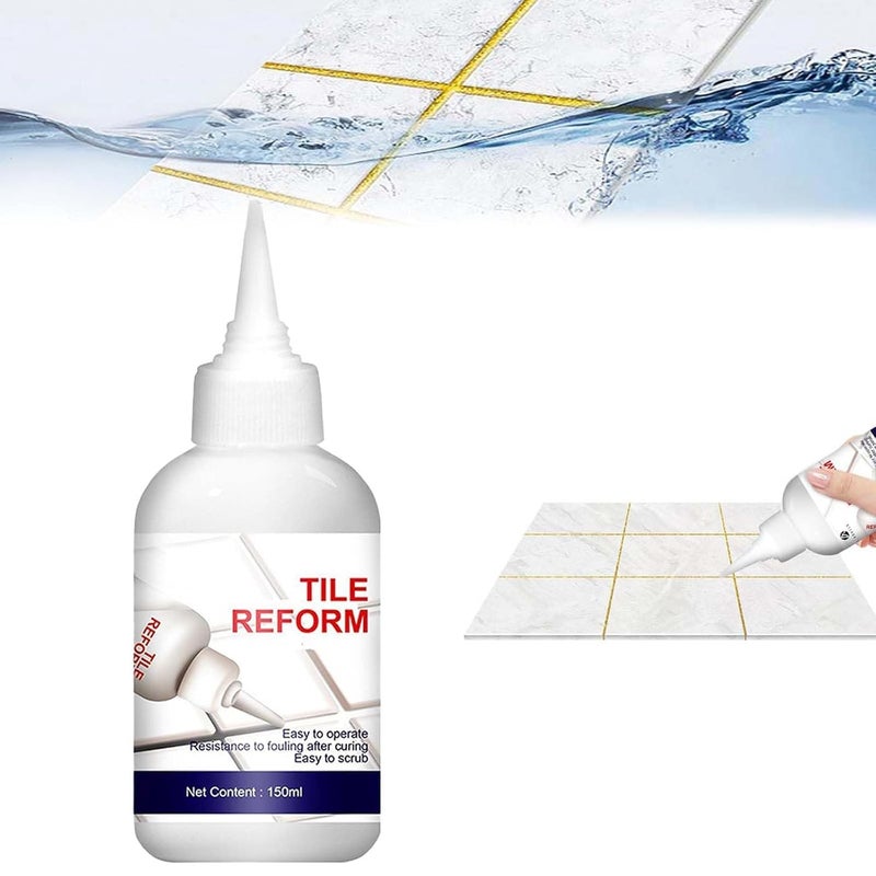 Zikra 150ml Tile Gap Repair Filler, Home Waterproof Tile Gap Refill Agent, Grout Tiling Tile Reviver Repair, for DIY Home Sink Gaps, Tile Grout for Kitchen Bathroom Living Floor (Gold, 150ml) - Image 1