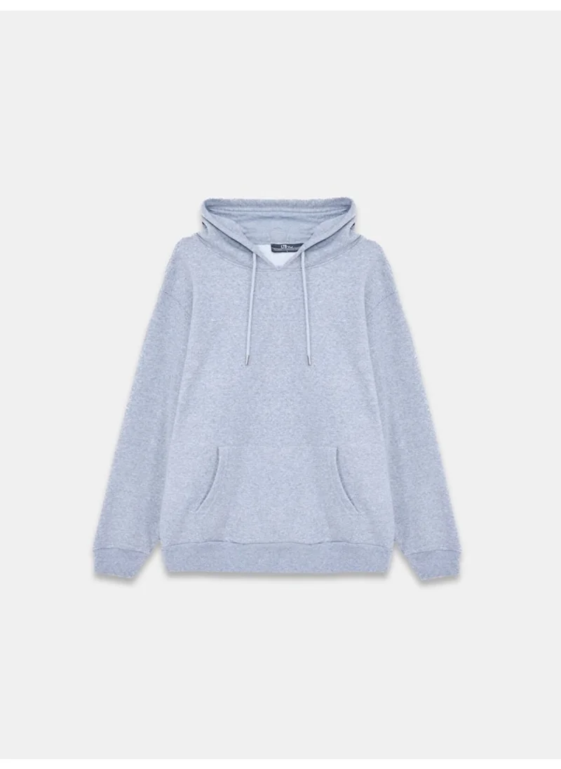 إل تي بي Plain Hooded Gray Sweatshirt