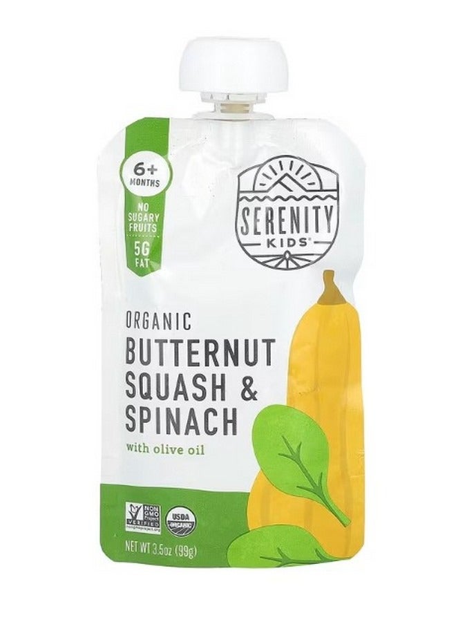 SERENITY KIDS Organic Butternut Squash and Spinach with Olive Oil 6 Months 3.5 oz 99 g - Image 1
