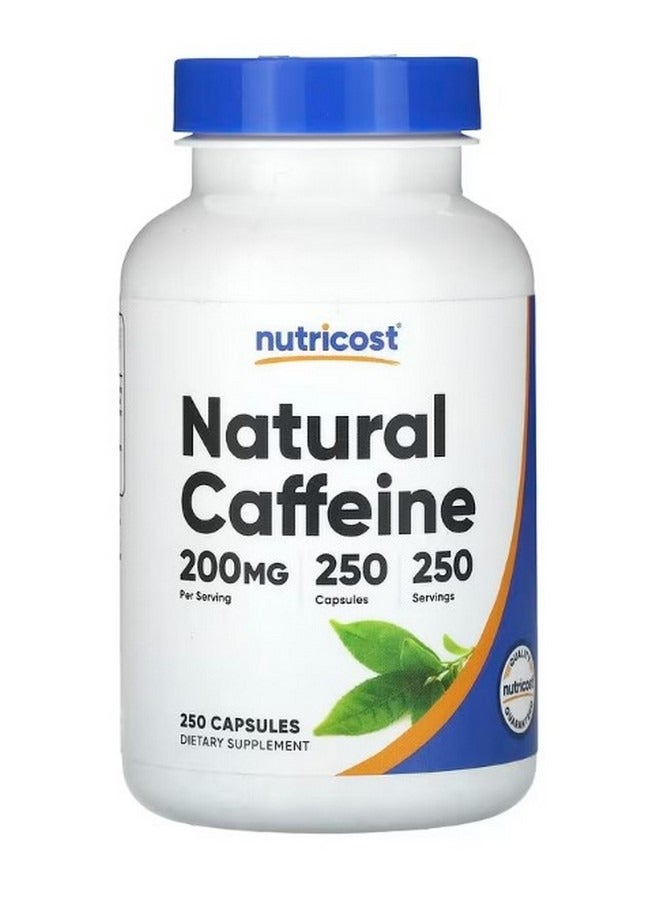 Nutricost Natural Caffeine 200 Mg 250 Capsules - Image 1