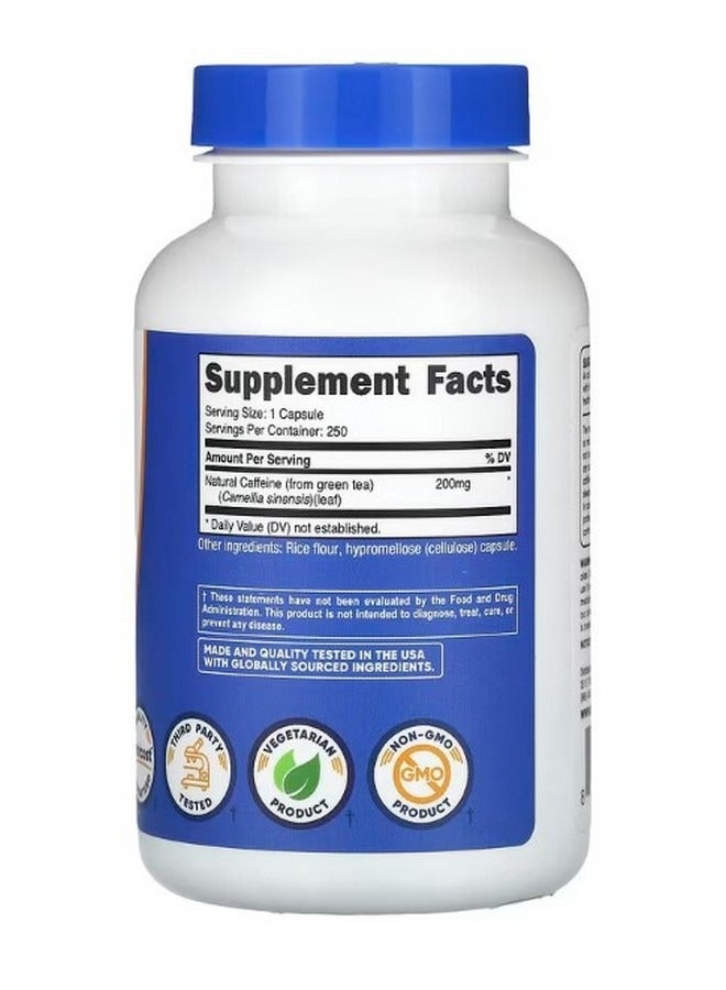 Nutricost Natural Caffeine 200 Mg 250 Capsules - Image 2