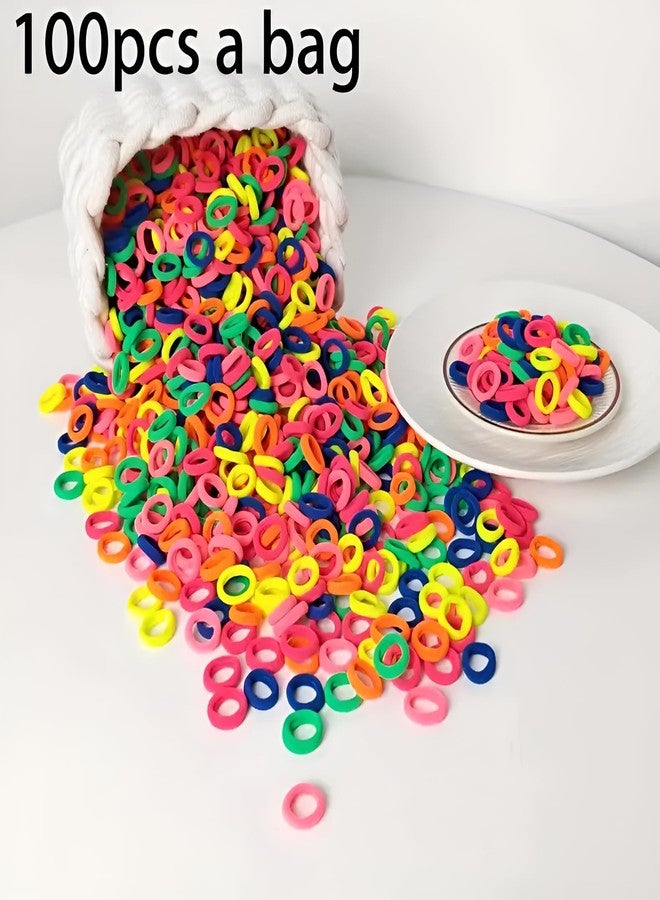 Pactiv 100 Pcs Baby Hair Ties, Seamless Cotton Toddler Hair Ties for Girls and Kids, Multicolor Small Soft Hair Elastics Ponytail Holders(10Colors) - Image 5