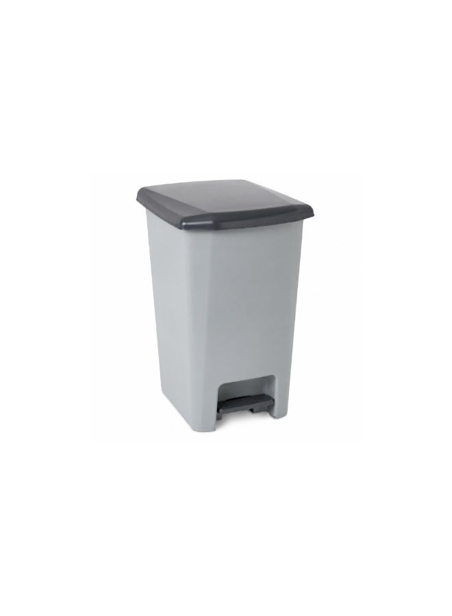 Planet Pedal Trash Bin Grey Heavy-Duty Plastic Soft-Close Lid Foot Pedal for Kitchen Bathroom Office 31 × 27 × 43 cm (25 Liters) - Image 1