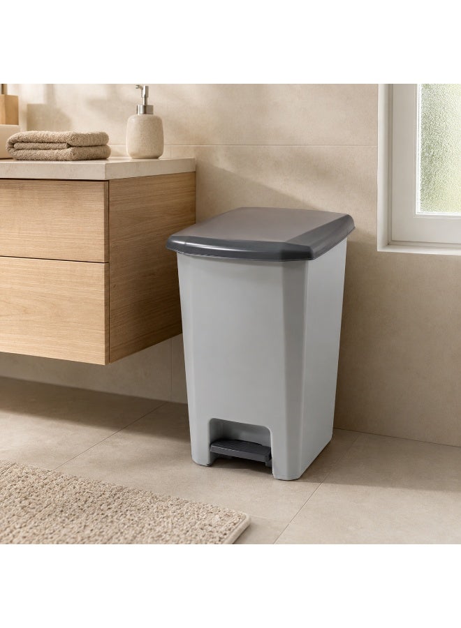 Planet Pedal Trash Bin Grey Heavy-Duty Plastic Soft-Close Lid Foot Pedal for Kitchen Bathroom Office 31 × 27 × 43 cm (25 Liters) - Image 3