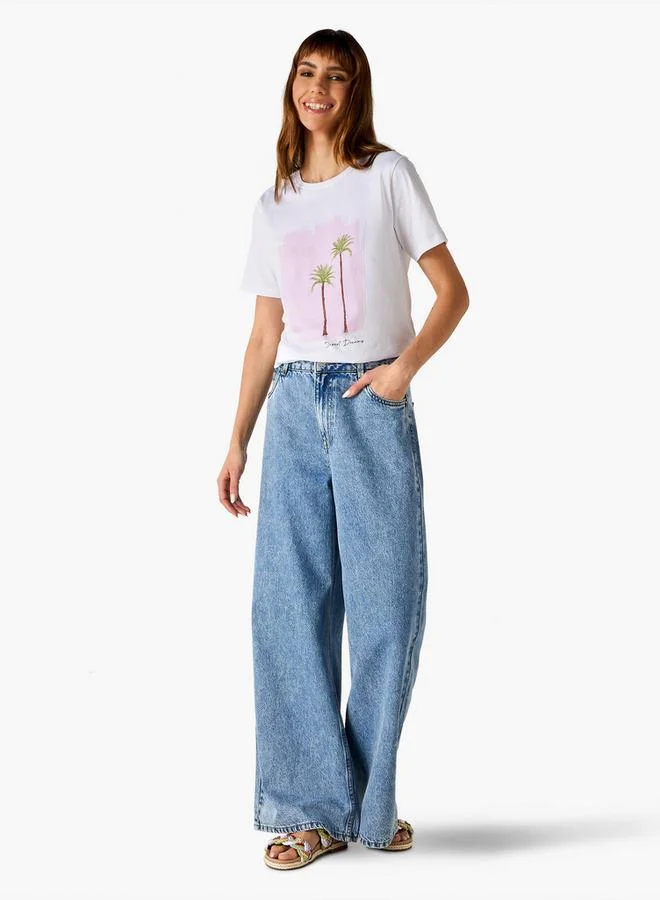 Splash FAV Graphic Print Crew Neck T-shirt