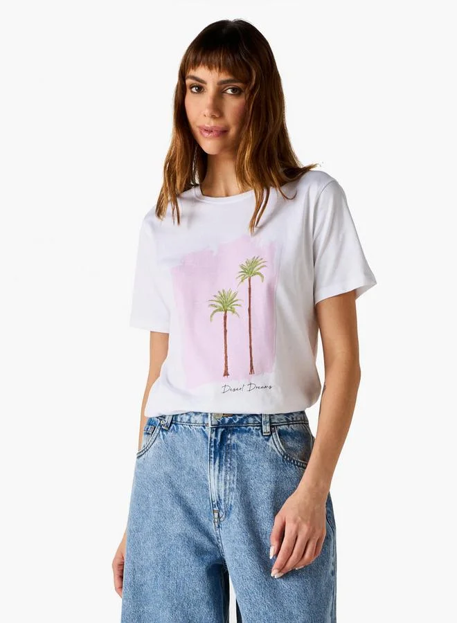 Splash FAV Graphic Print Crew Neck T-shirt