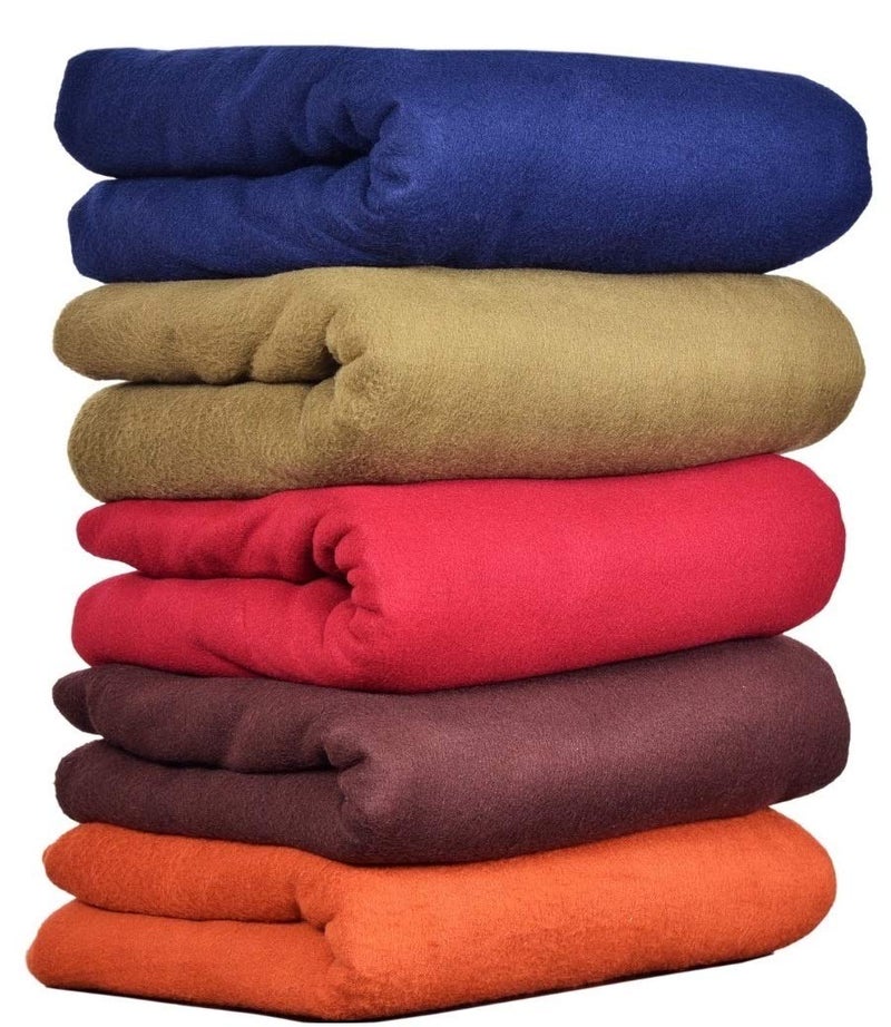Goyal's Plain Fleece Single Bed Blanket, 250 TC - Vibrant Colors (Pack of 5) - Image 1
