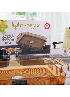 Phoenix Elegant Crystal-Style Acrylic Tray with Gold Handle – Unbreakable Luxury Serving  - Image 1