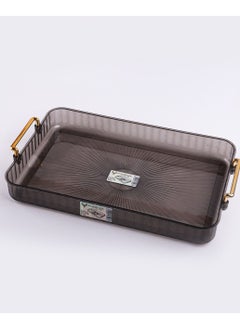 Phoenix Elegant Crystal-Style Acrylic Tray with Gold Handle – Unbreakable Luxury Serving  - Image 2