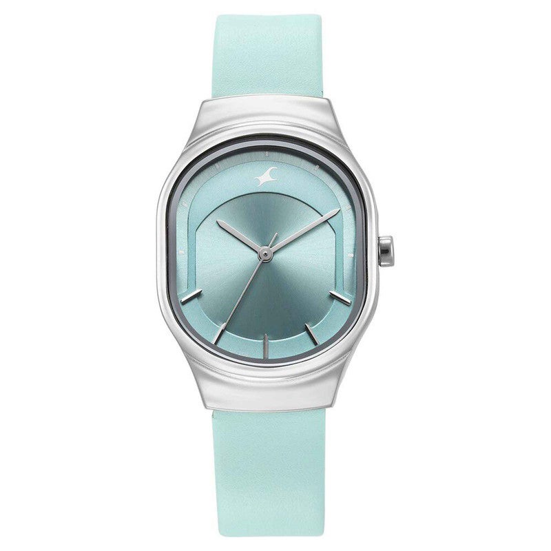 fastrack ساعة أنالوج للنساء بقرص أزرق وحزام جلد أنيق بأسلوب معاصر 6283SL01 - Image 1