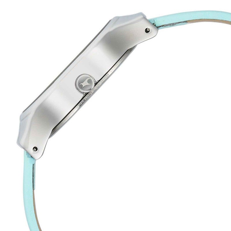 fastrack ساعة أنالوج للنساء بقرص أزرق وحزام جلد أنيق بأسلوب معاصر 6283SL01 - Image 4