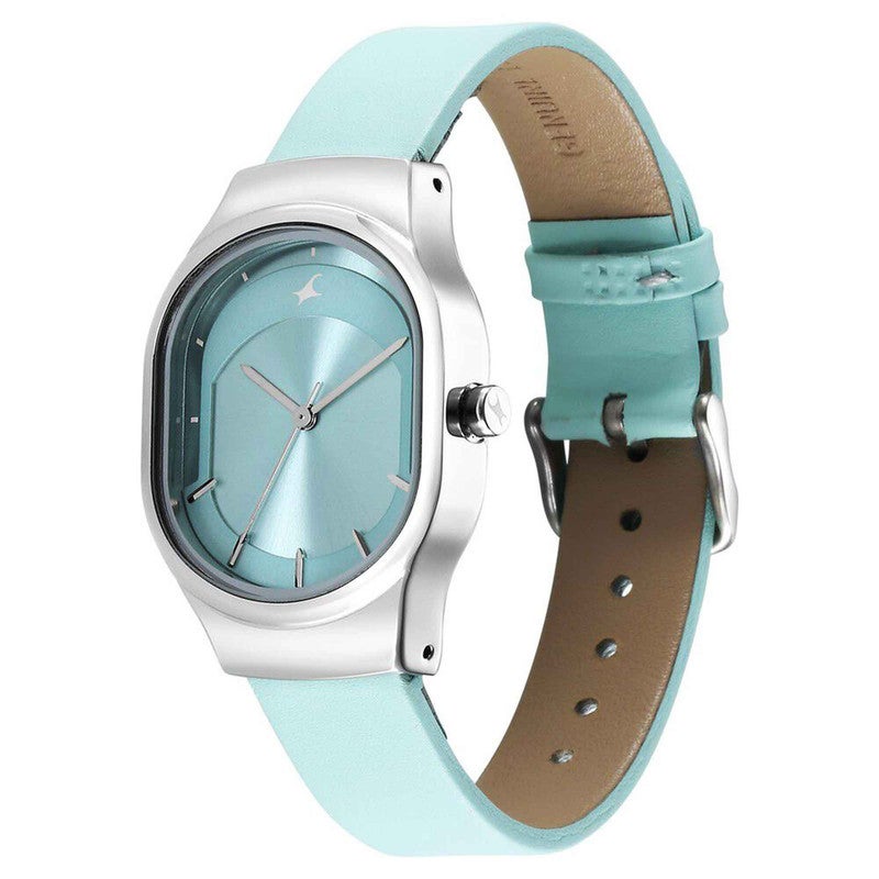 fastrack ساعة أنالوج للنساء بقرص أزرق وحزام جلد أنيق بأسلوب معاصر 6283SL01 - Image 3