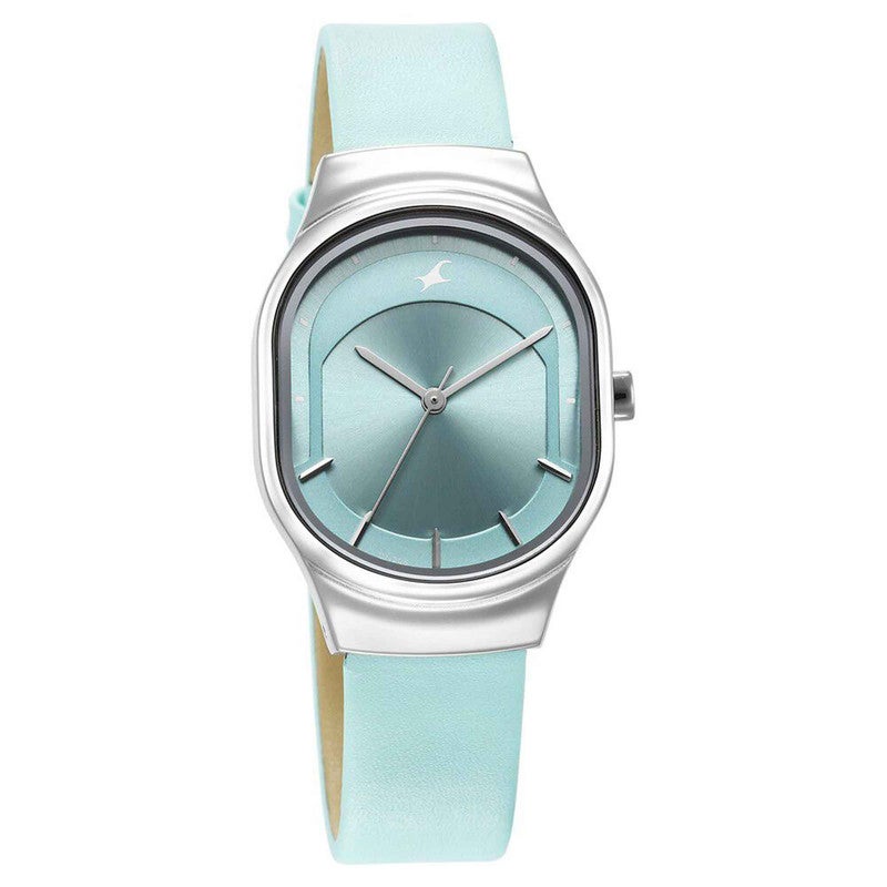 fastrack ساعة أنالوج للنساء بقرص أزرق وحزام جلد أنيق بأسلوب معاصر 6283SL01 - Image 2