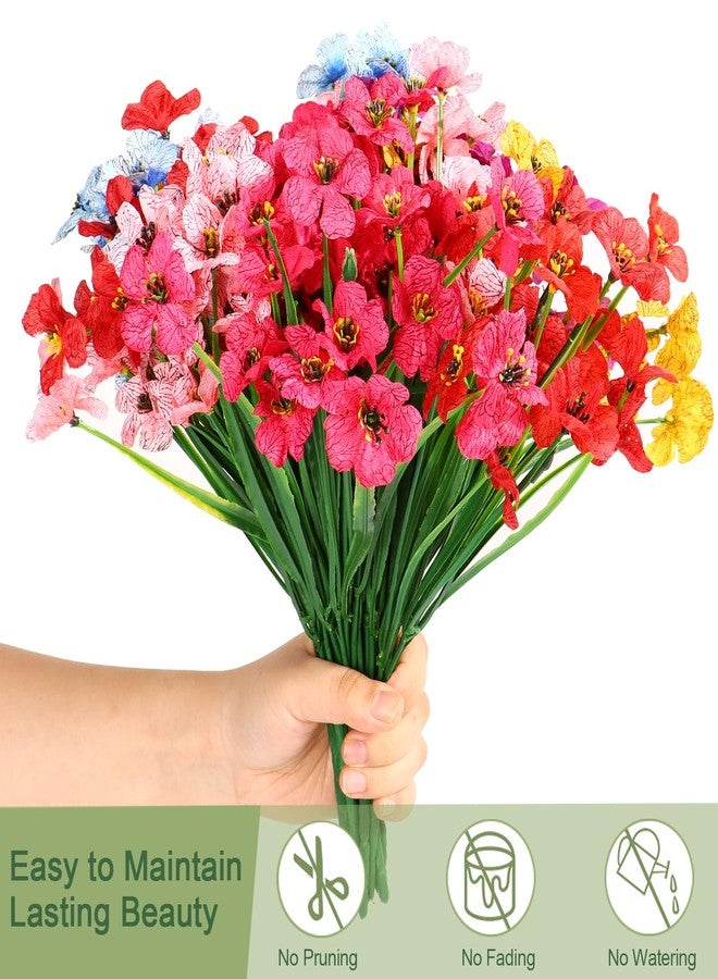 DOMMARE 12 Bundles Artificial Flowers Fake Faux Plant for Outdoors, Colorful Uv Resistant Silk Pink Flowers Daisies Decoration for Vase Indoors Gardens Wedding Window Boxes Summer Home Grave Decor - Image 5