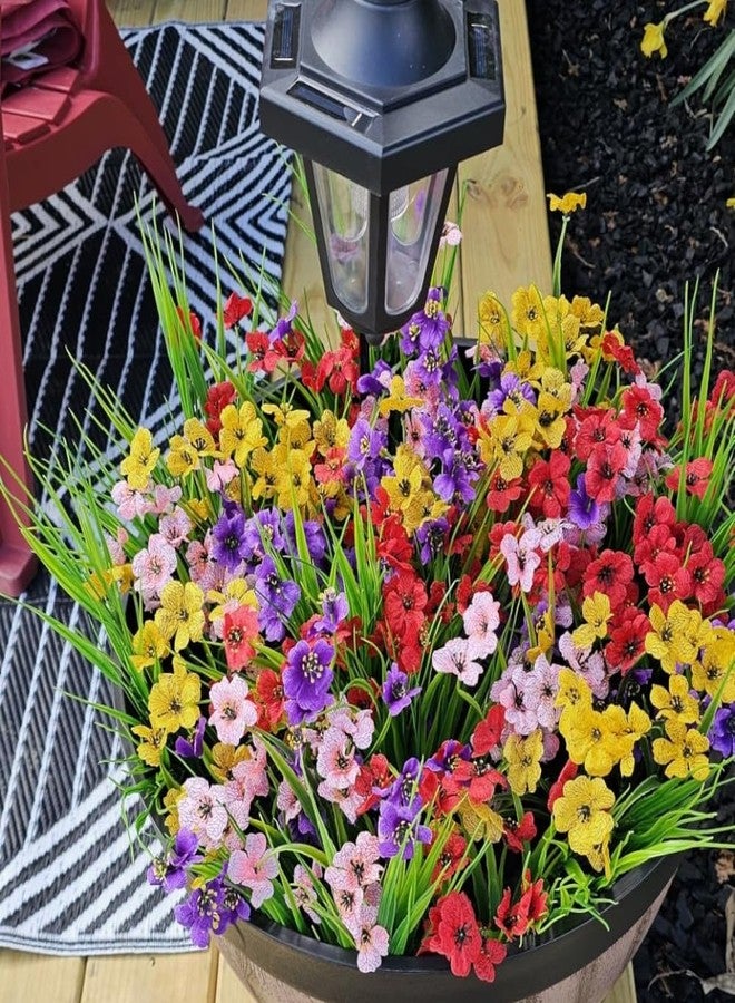 DOMMARE 12 Bundles Artificial Flowers Fake Faux Plant for Outdoors, Colorful Uv Resistant Silk Pink Flowers Daisies Decoration for Vase Indoors Gardens Wedding Window Boxes Summer Home Grave Decor - Image 2