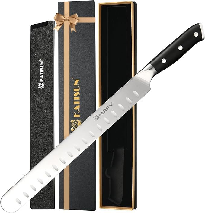KATISUN Slicing Carving Knife, 13 Inch Ultra Sharp German Premium Stainless Steel Brisket Knife for Slicing Roasts, Meats, Fruits and Vegetables, Full Cut, Ergonomic Handle Design - Image 1