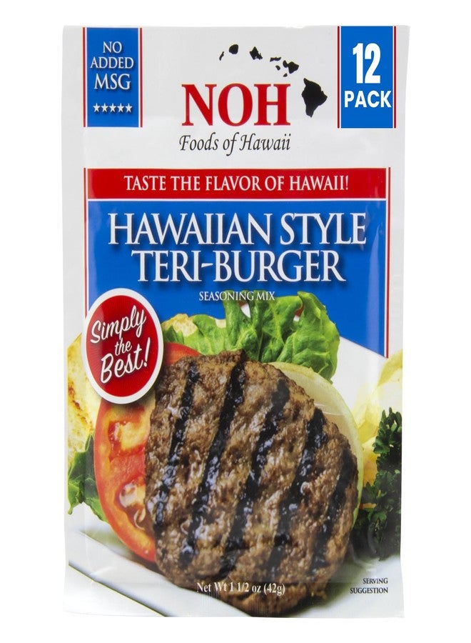 NOH Hawaiian Style Teri-Burger Seasoning Mix, 1.5 oz Packet (Pack of 12) - Easy-to-Use Hawaiian Teriyaki Burger & Meatloaf Seasoning Mix, Ideal For Ground Beef, Turkey, Chicken & More - No Added MSG - Image 1