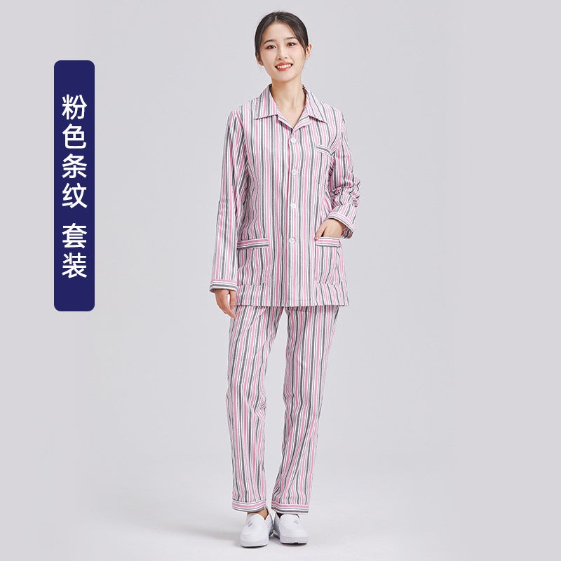 Hospital Gown 0 Cotton Long-Sleeved Pajamas For Female Hospital Patients Short-Sleeved Pajamas For Male Elderly Patients Hospital Gown - Image 1