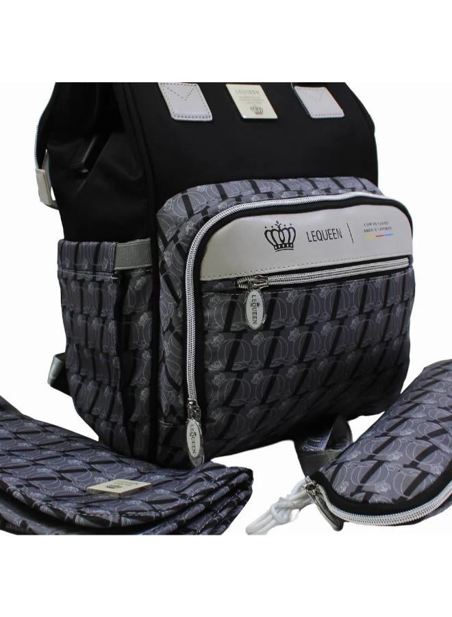LeQueen Diamond 8th Special Edition Soft Waterproof Diaper Bag - Black - Image 3