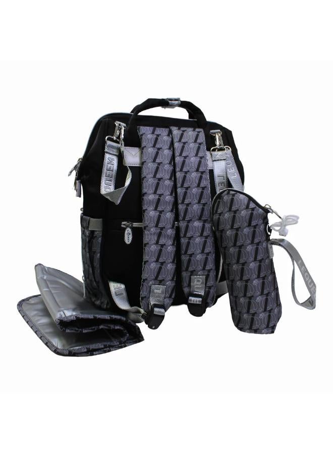 LeQueen Diamond 8th Special Edition Soft Waterproof Diaper Bag - Black - Image 2