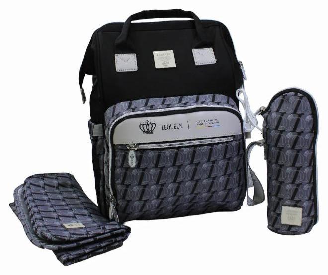 LeQueen Diamond 8th Special Edition Soft Waterproof Diaper Bag - Black - Image 1